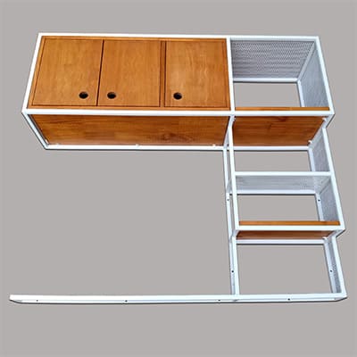 prateleira industrial com portas